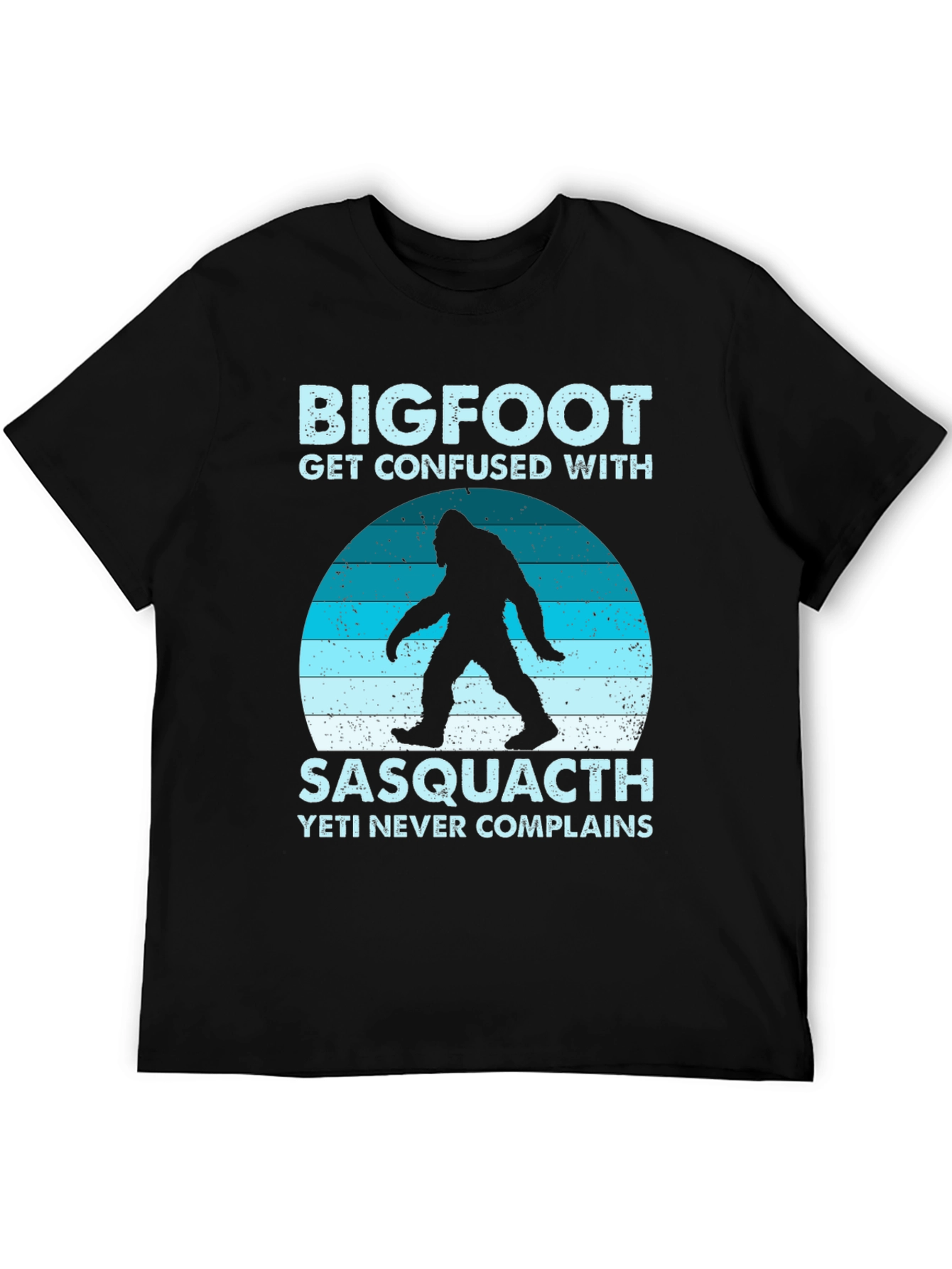 Black Bigfoot Sasquatch T-Shirt - Yeti Never Complains view 5