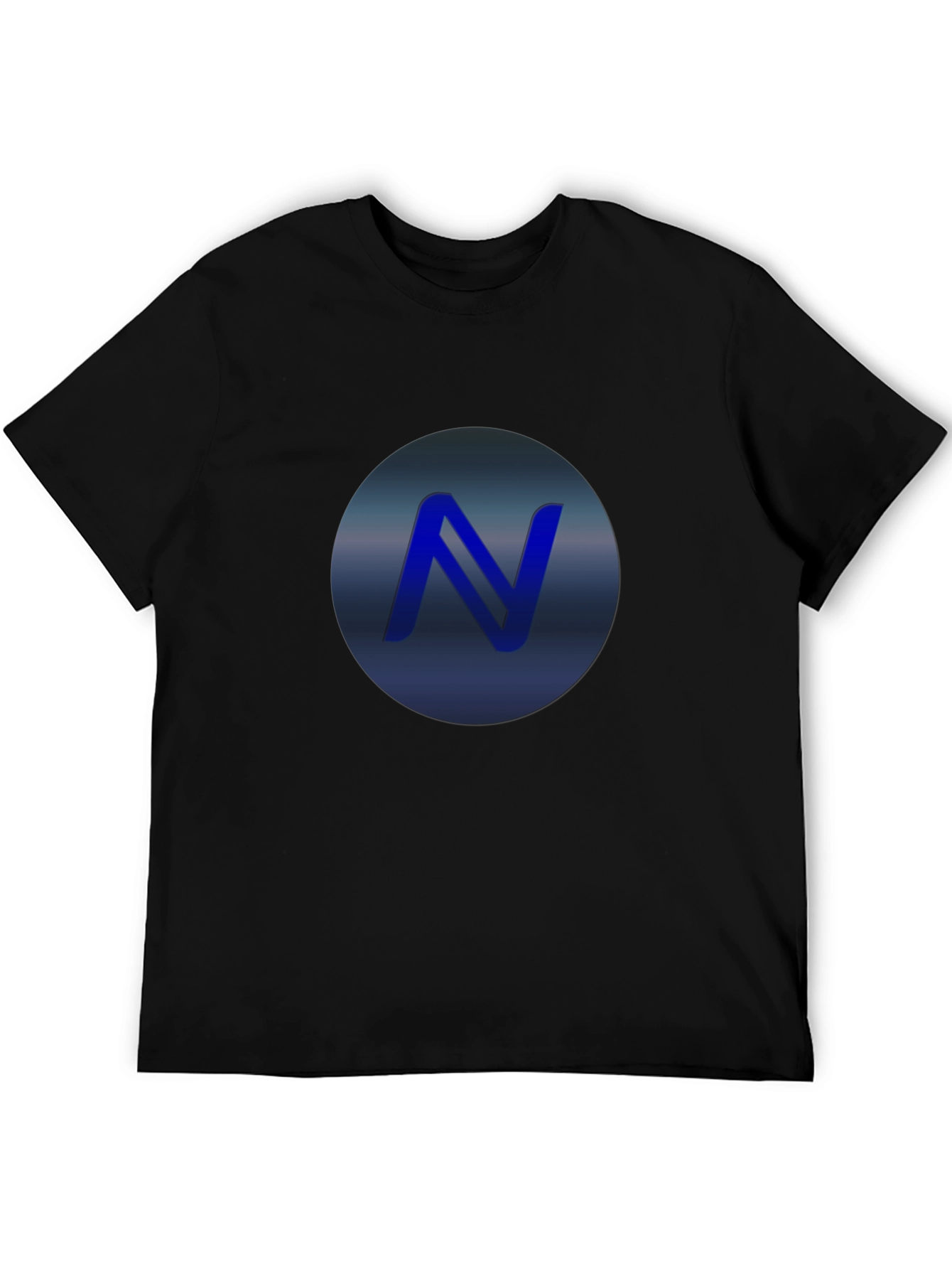 Black Stylish Black T-Shirt with Blue 'N' Logo view 5