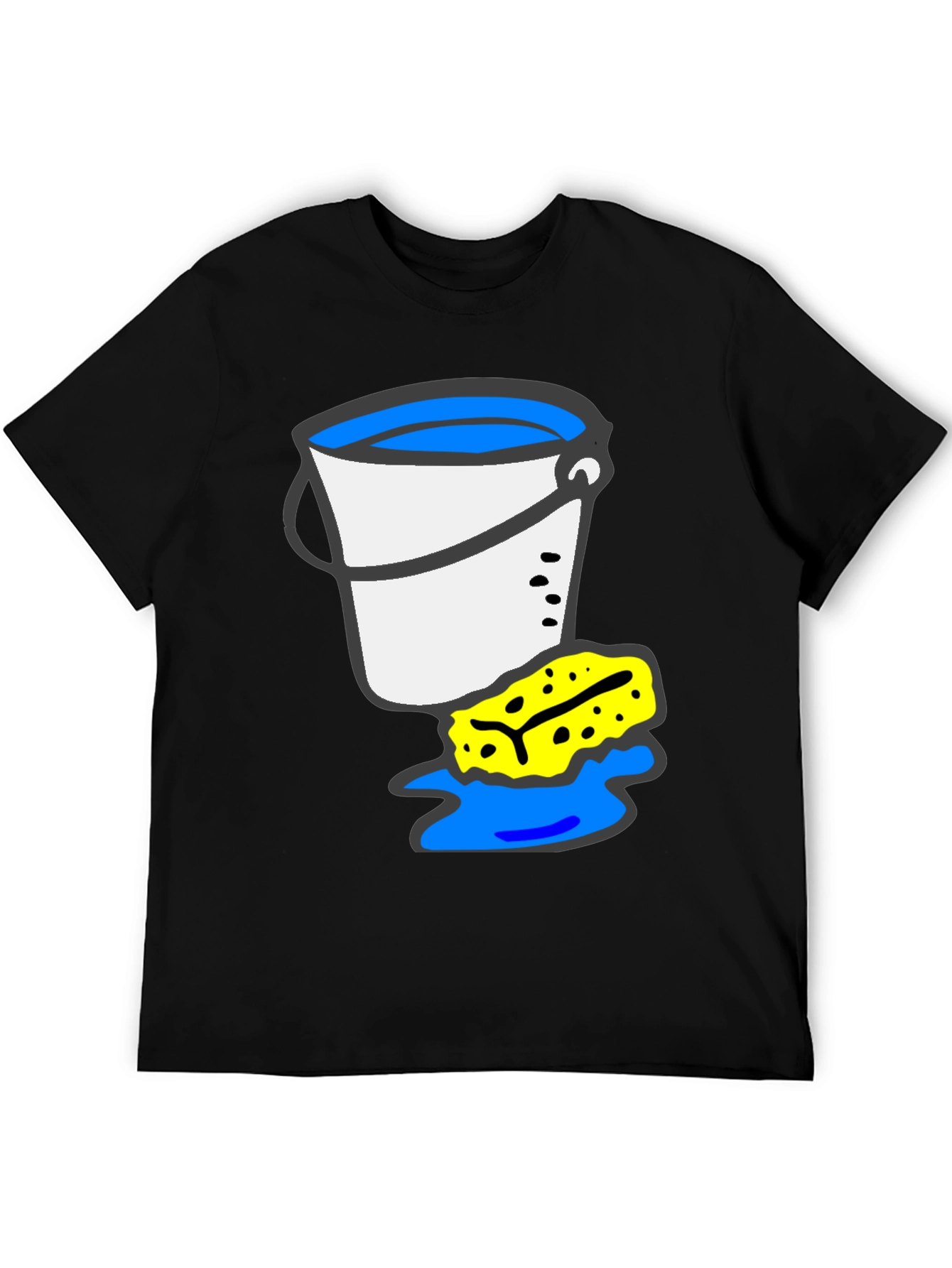 Black Bucket and Sponge Graphic Tee - Cleaning Crew Shirt view 5