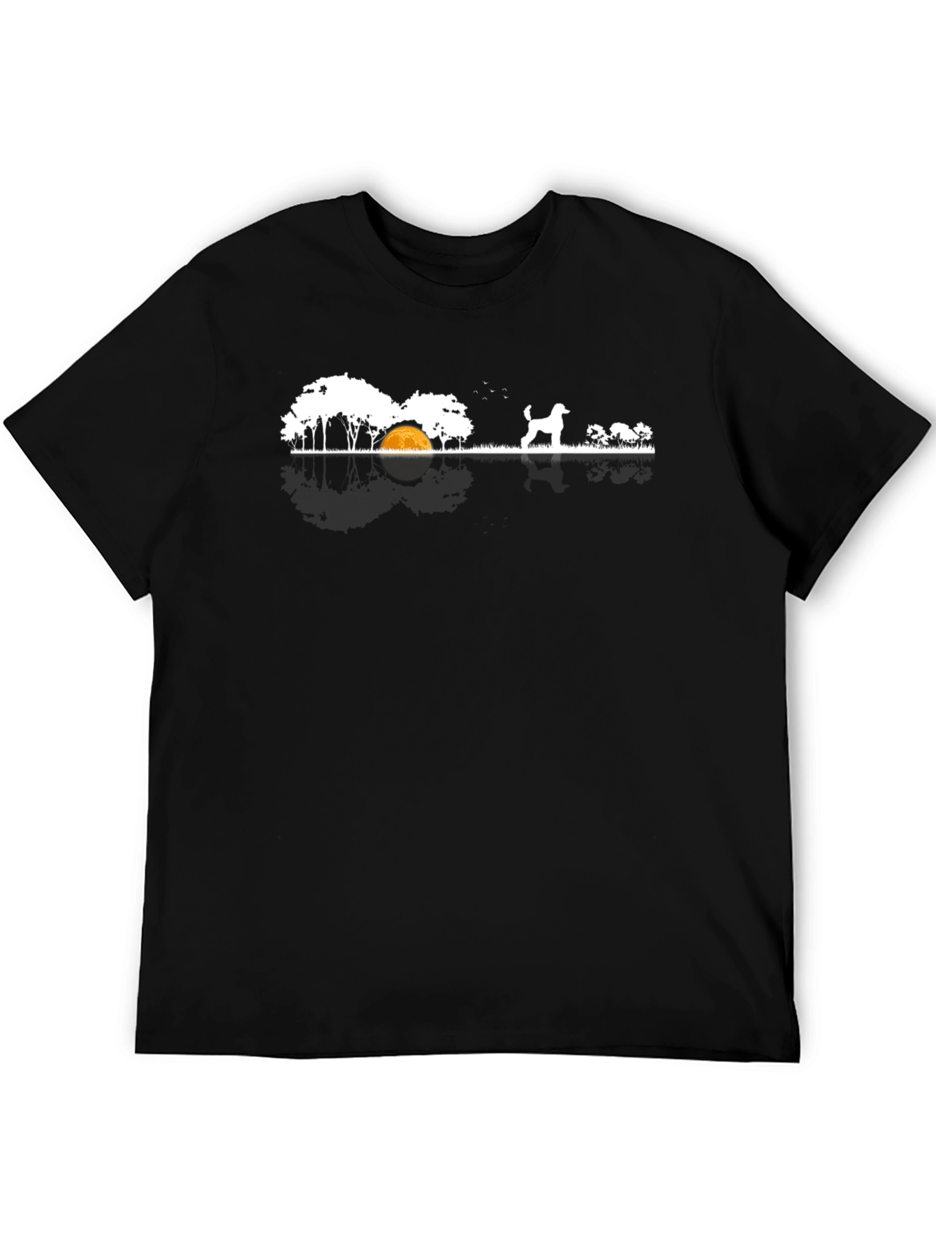 Black Dog Camping Scene T-Shirt - Black view 5
