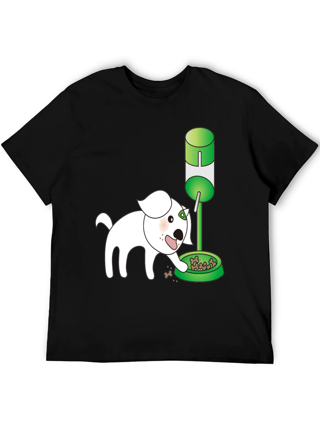 Black Dog Cartoon Graphic T-Shirt view 5