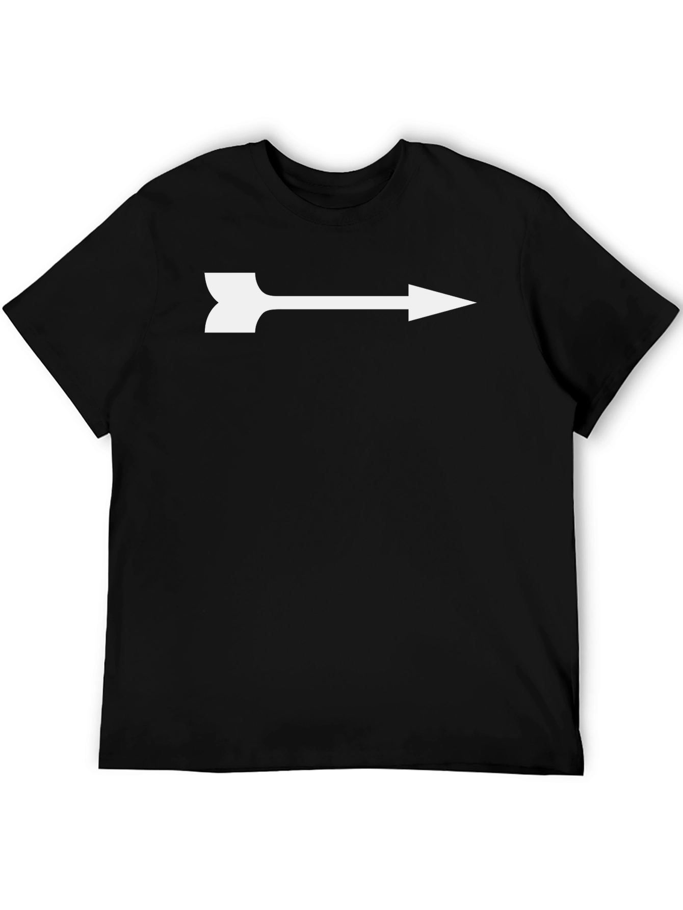 Black Men's Black Arrow Graphic Tee - Modern Casual Style view 5