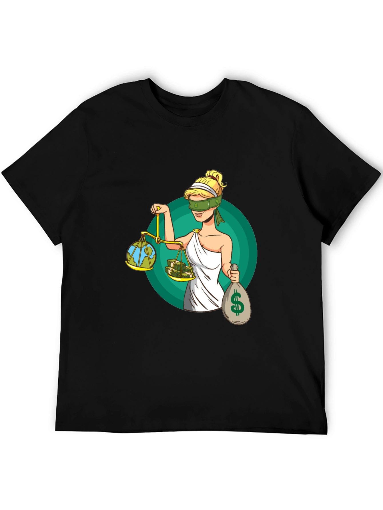 Black Justice T-Shirt - Balance of Earth and Money view 5
