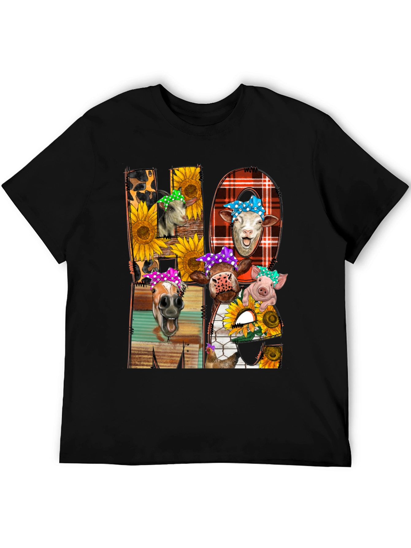 Black Farm Animal Mama T-Shirt - Cute Graphic Tee view 5