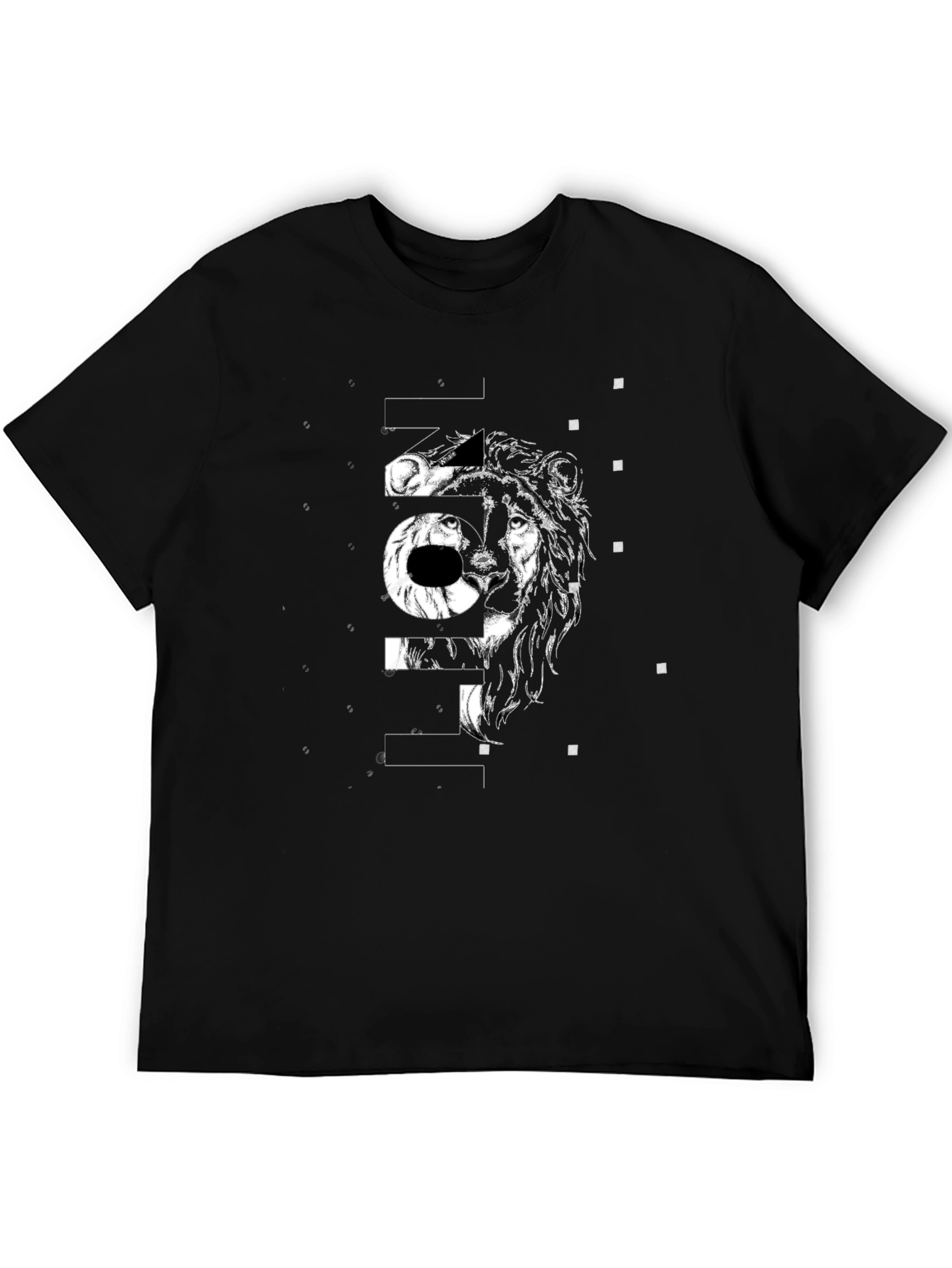 Black Lion Graphic Black T-Shirt view 5