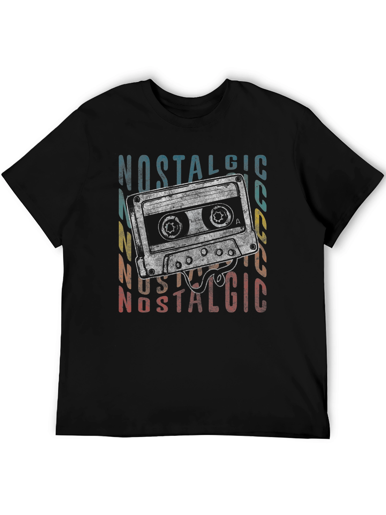 Black Vintage Cassette Tape Nostalgic T-Shirt view 5