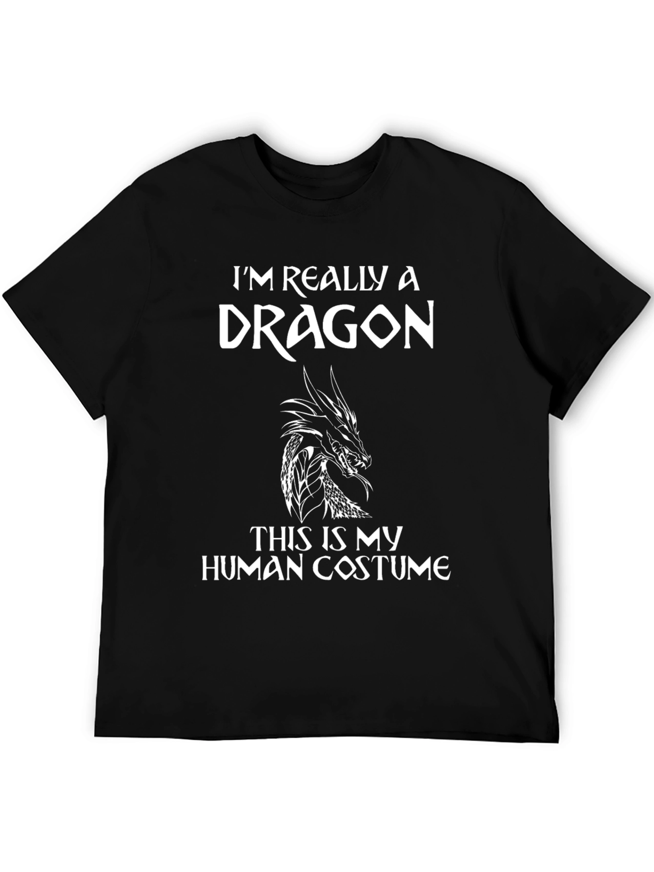 Black I'm Really a Dragon T-Shirt - Human Costume Tee view 5