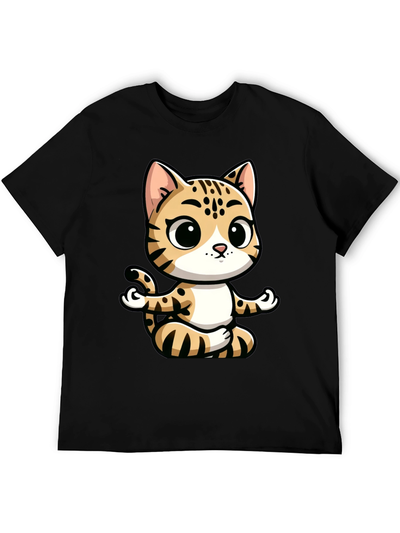 Black Yoga Cat Graphic Tee view 5