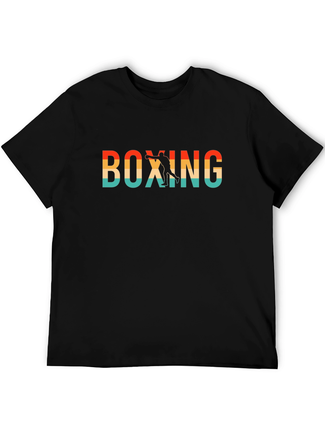 Black Retro Boxing Graphic Tee - Classic Style view 5