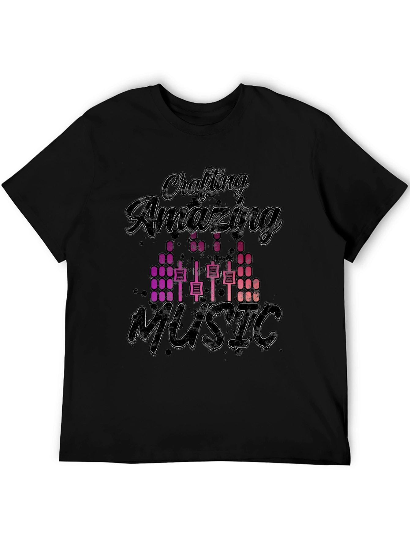 Black Crafting Amazing Music Graphic T-Shirt view 5
