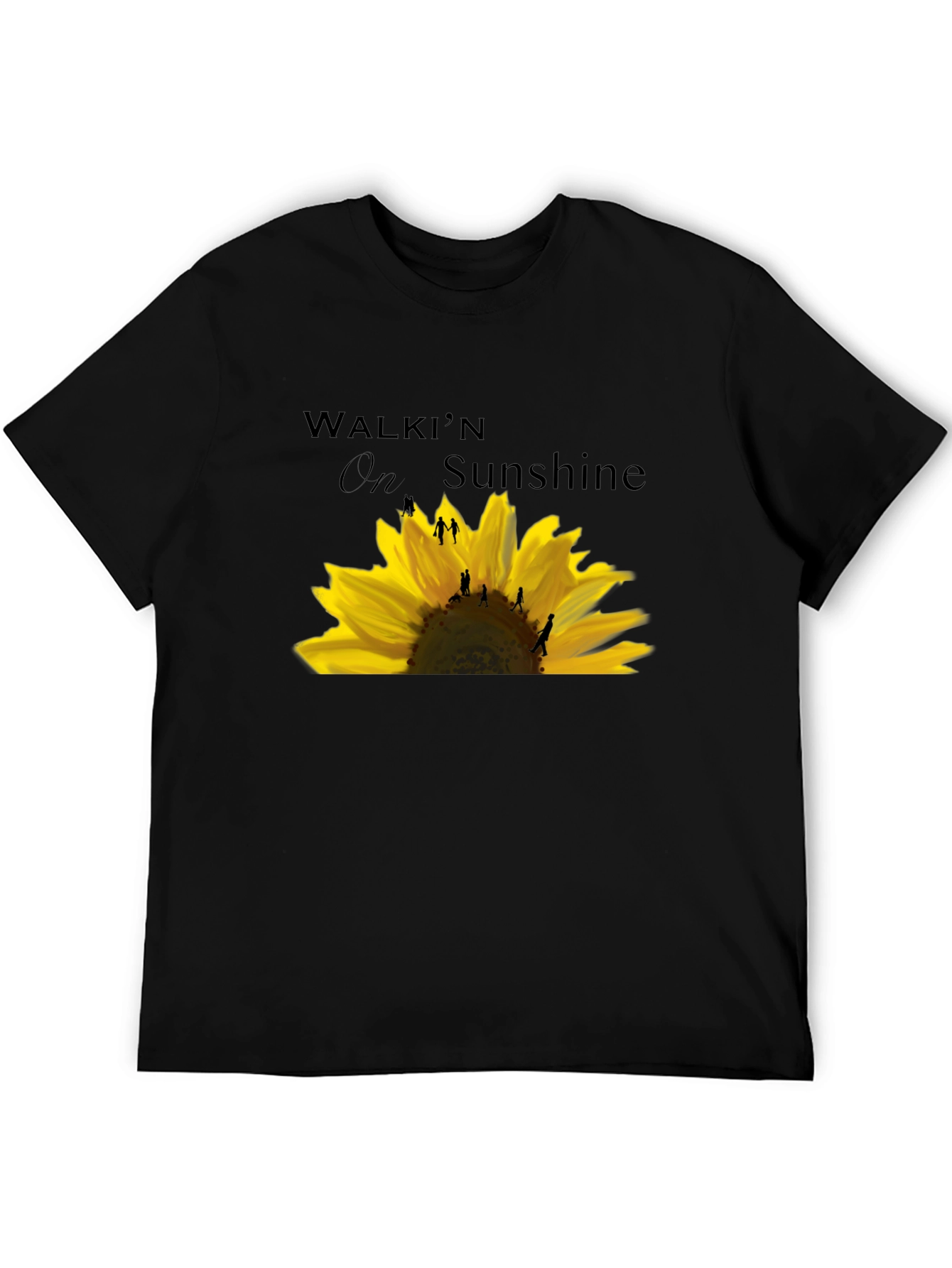 Black Walkin' on Sunshine Sunflower Graphic T-Shirt view 5