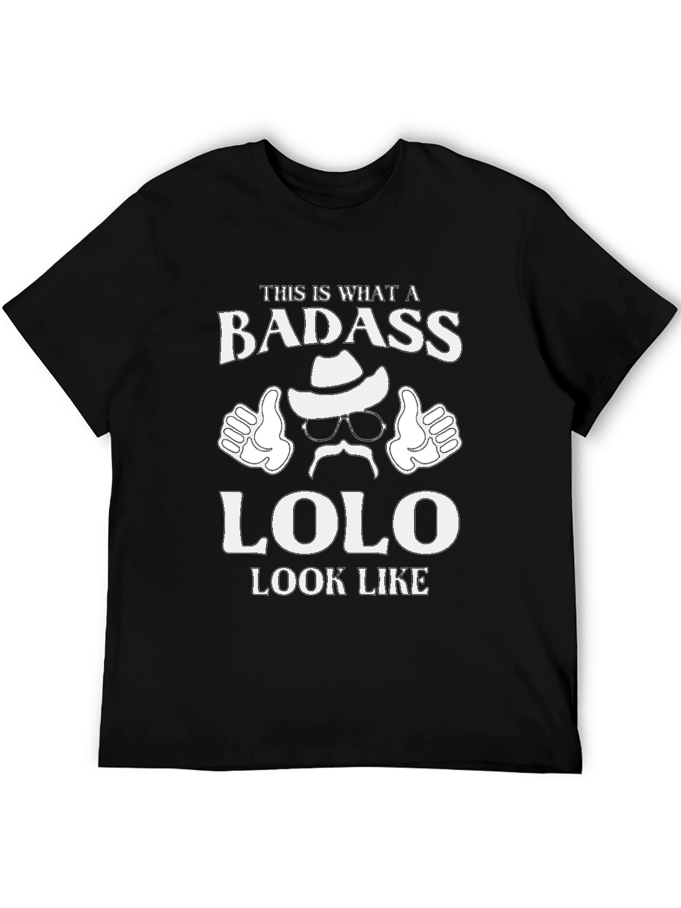Black Badass Lolo Graphic Tee - Funny Grandpa T-Shirt view 5