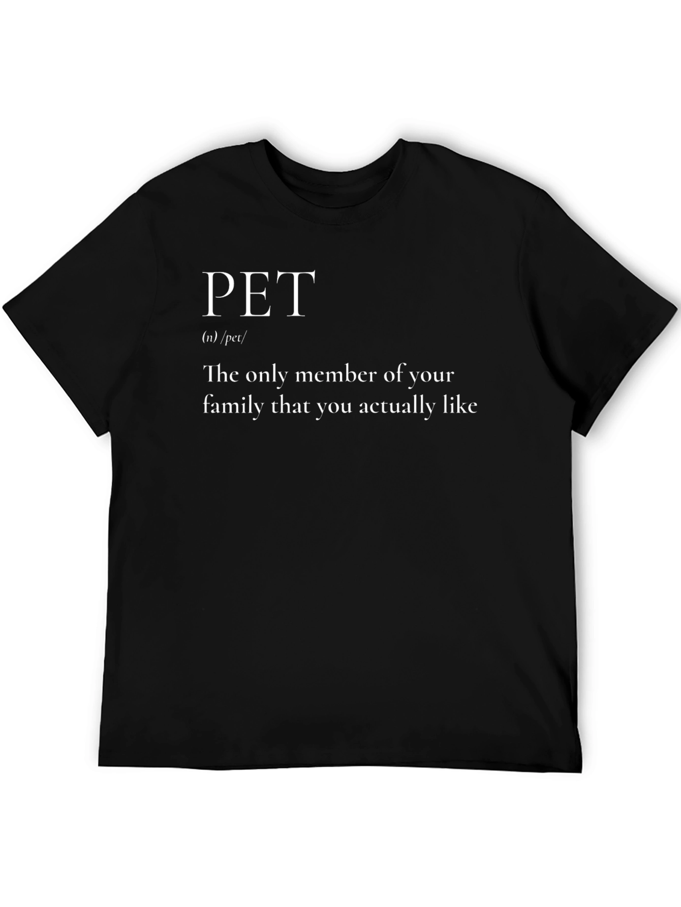 Black Funny Pet Definition Black T-Shirt view 5