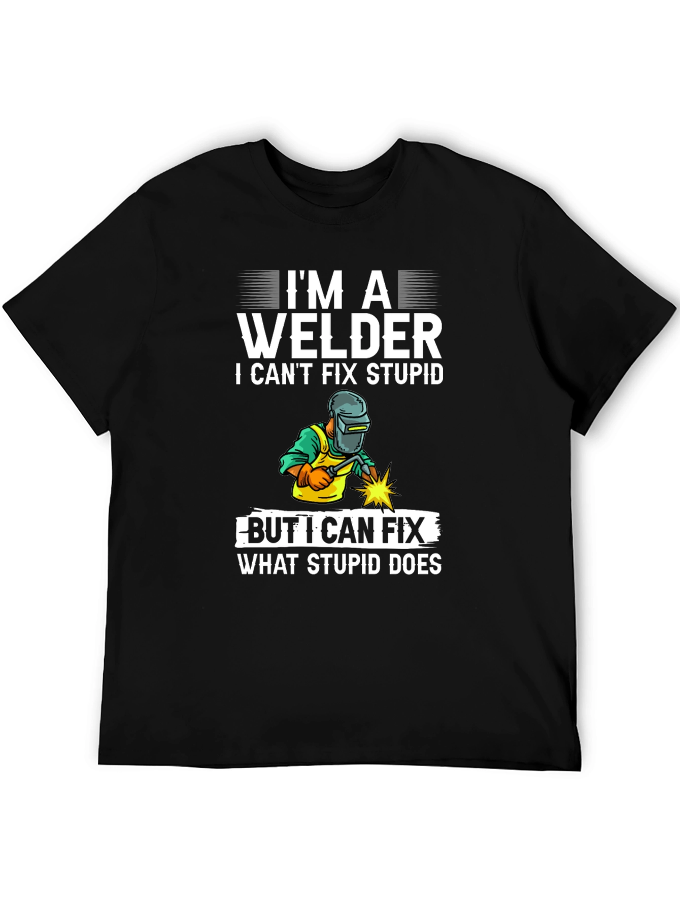 Black I'm A Welder Funny T-Shirt view 5