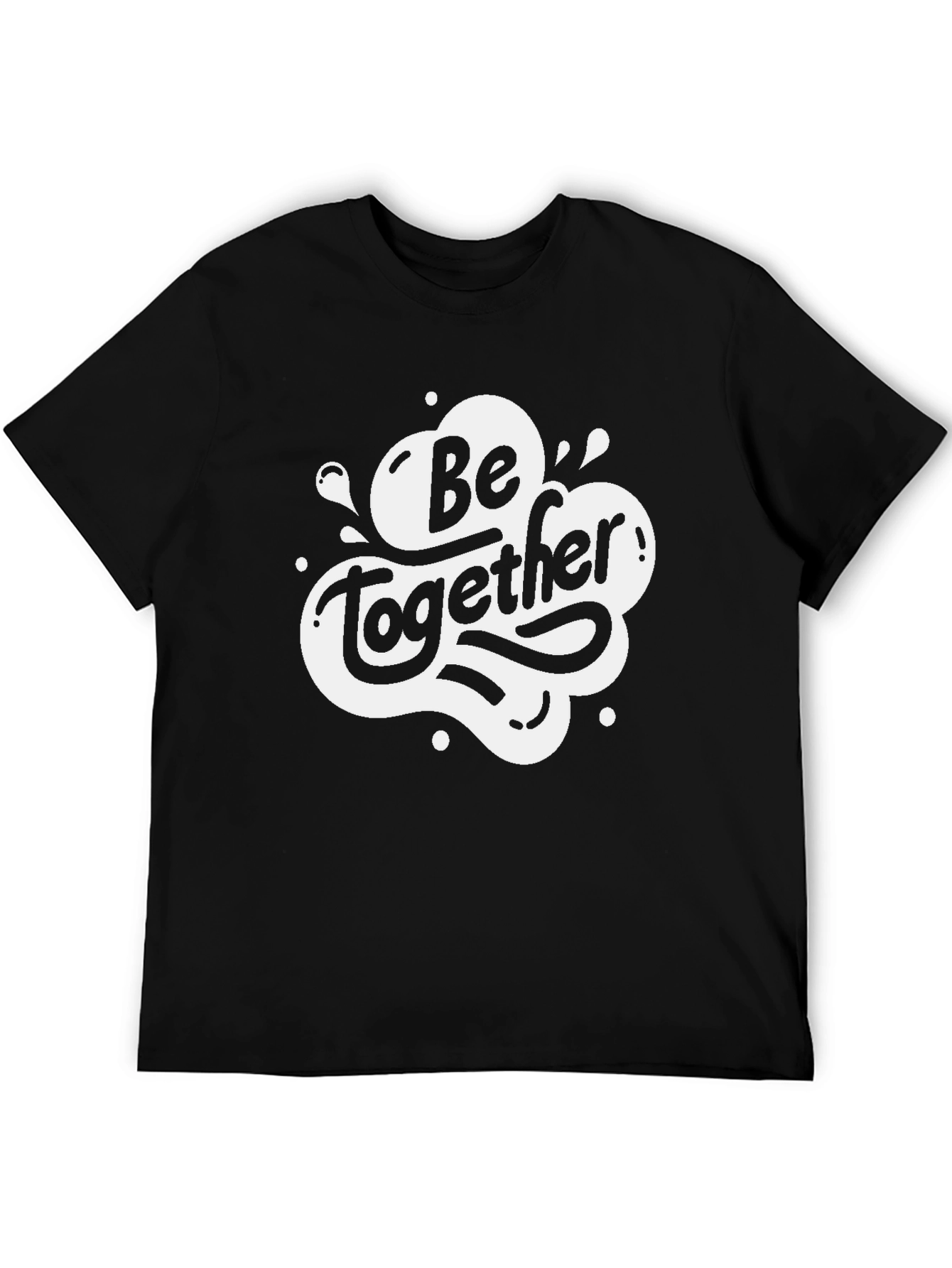 Black Be Together Graphic Tee - Stylish Black T-Shirt view 5