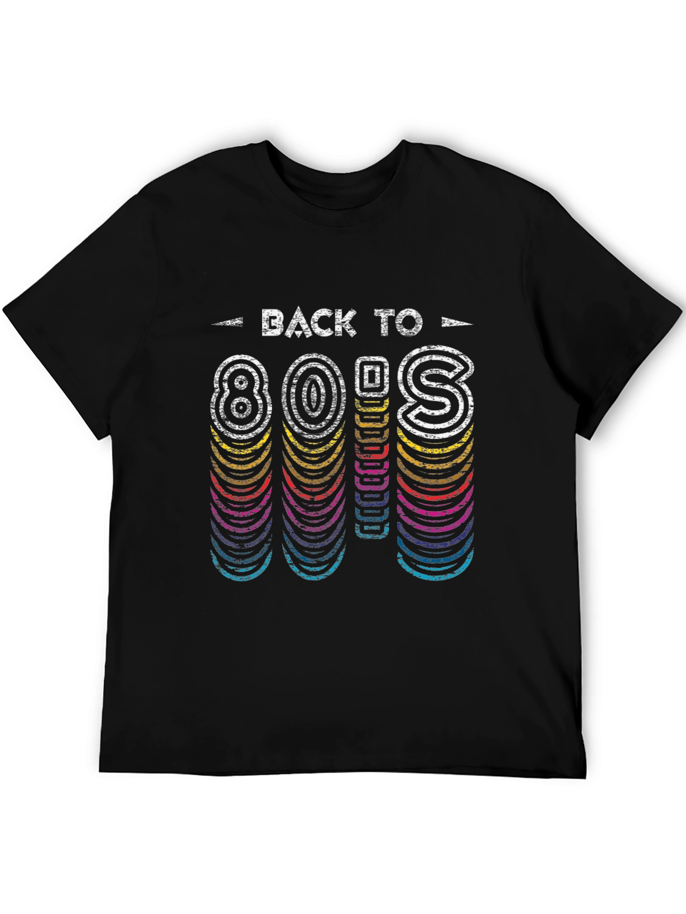 Black Back to 80's Retro Style Black T-Shirt view 5