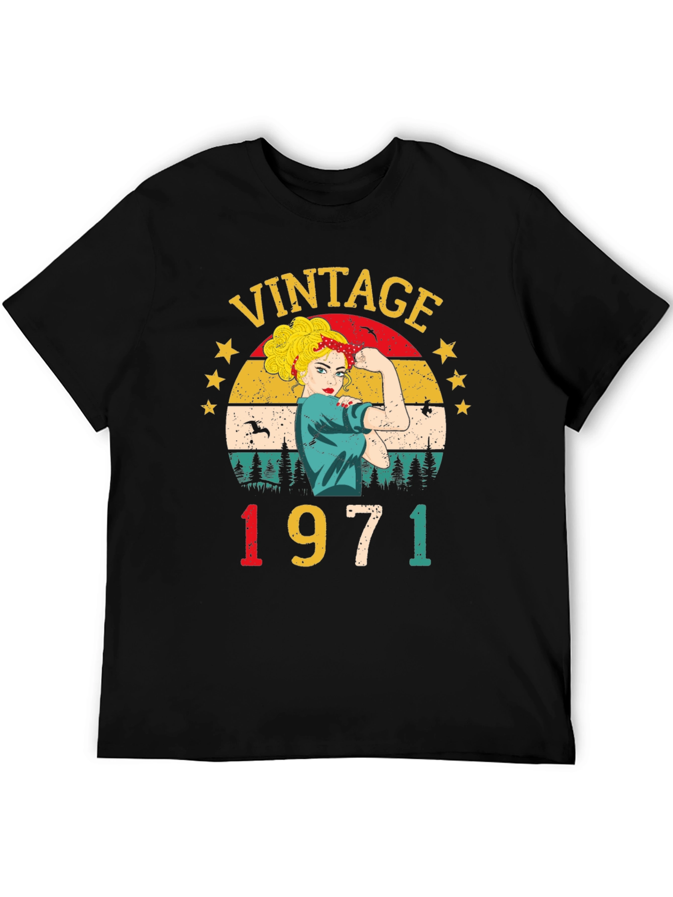 Black Vintage 1971 Rosie the Riveter Graphic T-Shirt view 5