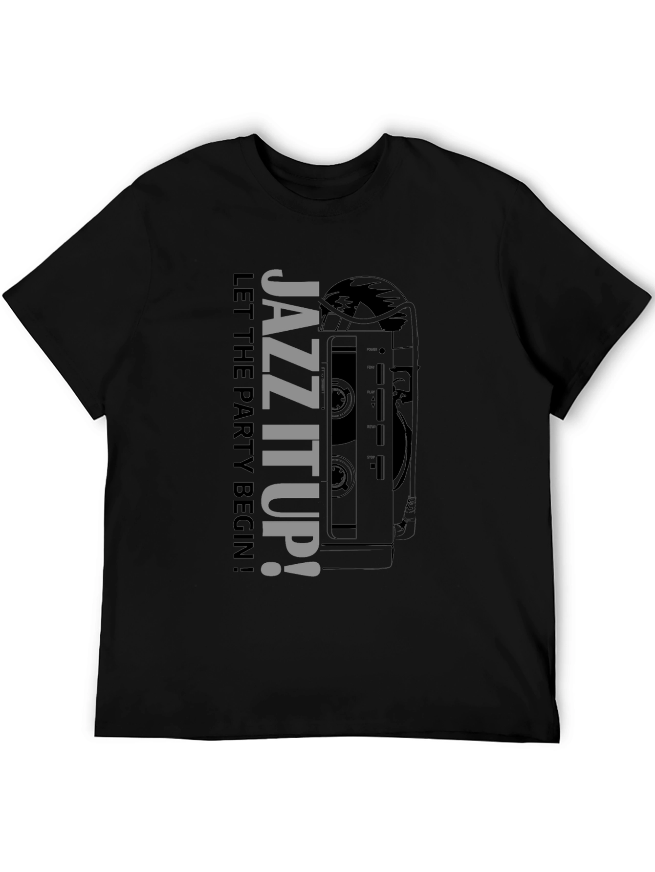 Black Jazz It Up! Graphic Print Crew Neck T-Shirt view 5