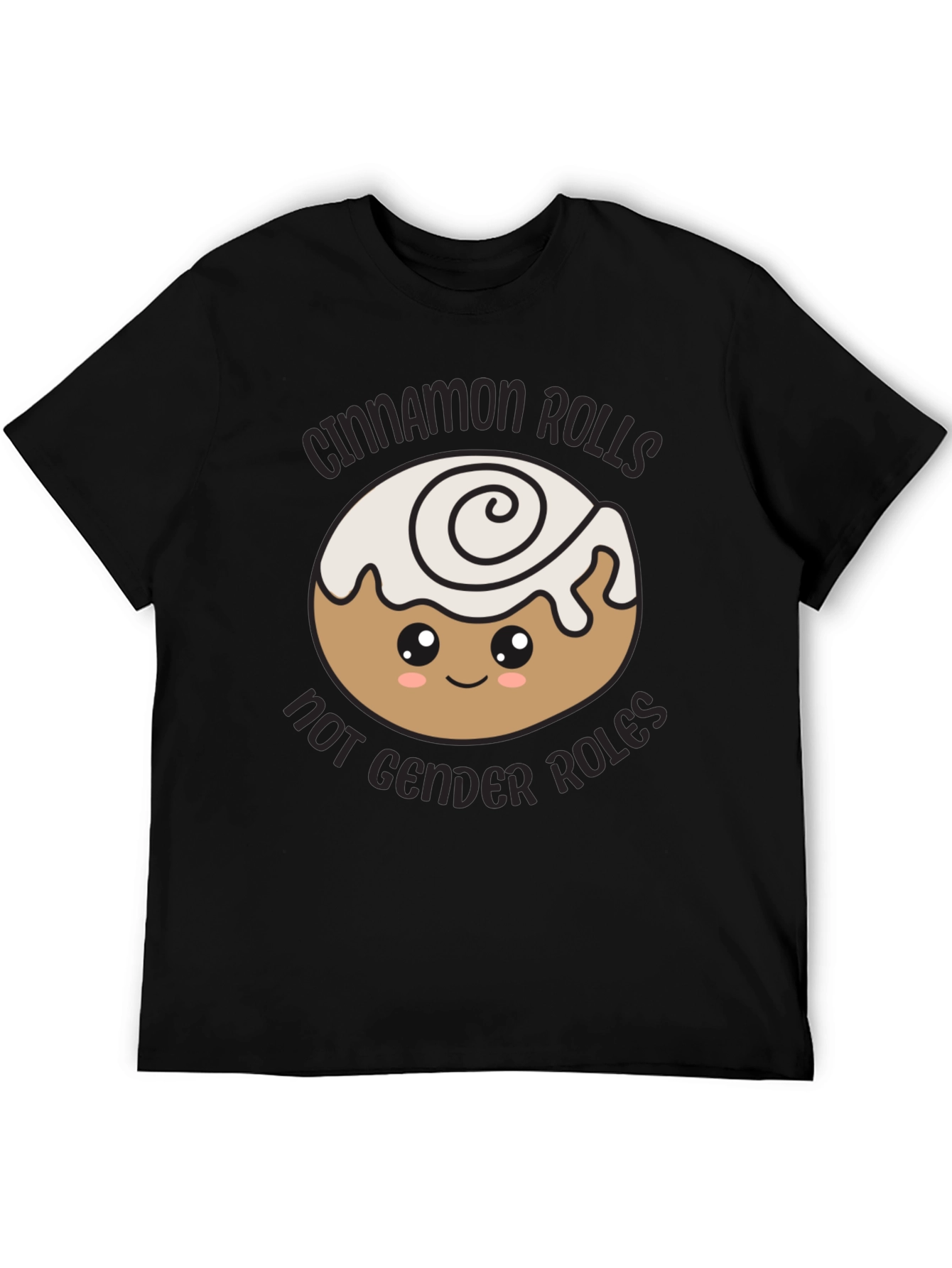 Black Cinnamon Rolls Not Gender Roles T-Shirt view 5