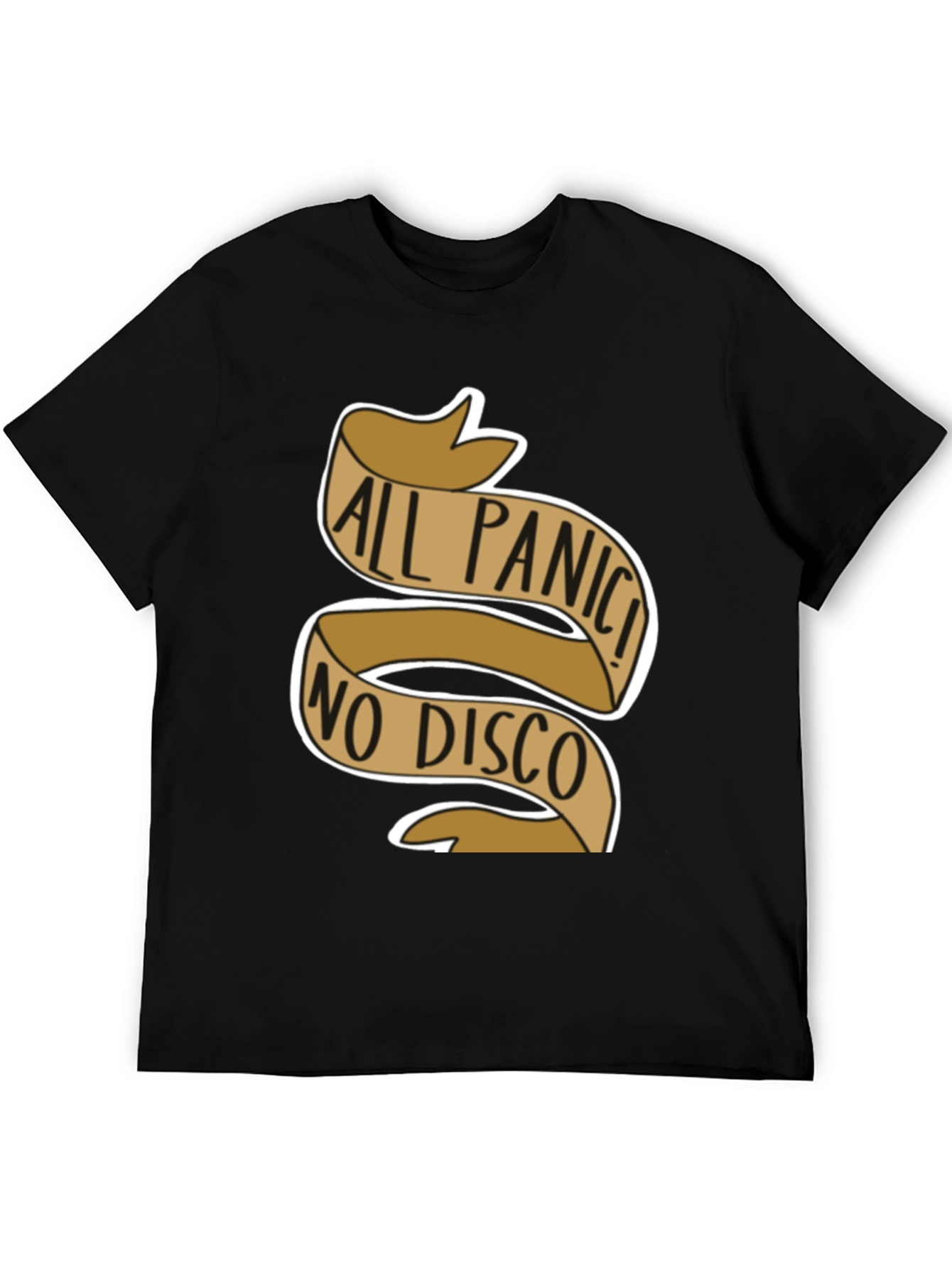 Black All Panic No Disco Graphic T-Shirt view 5