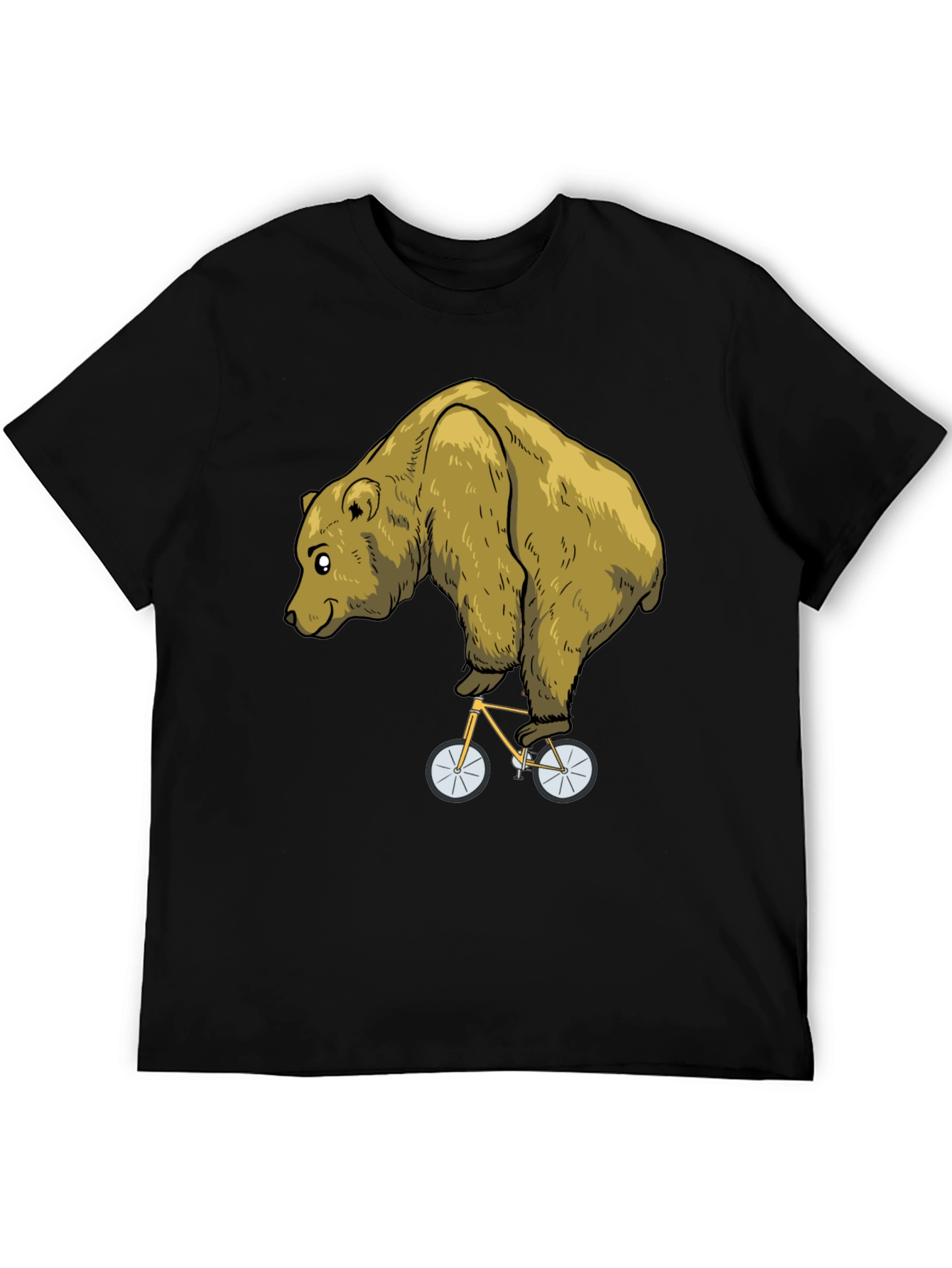 Black Bear on Bike Graphic Tee - Funny Animal T-Shirt view 5
