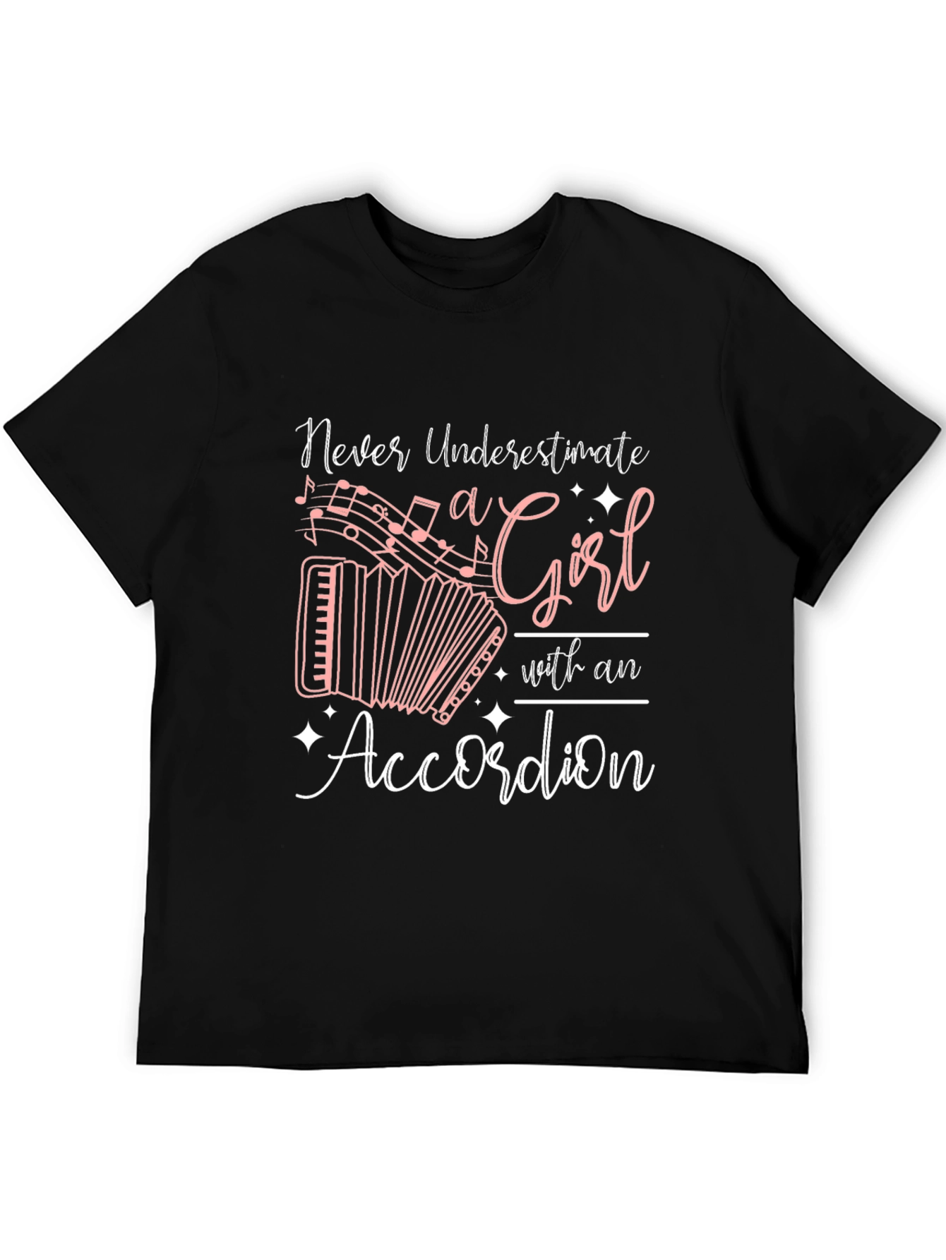 Black Accordion Girl Black Graphic Tee view 5