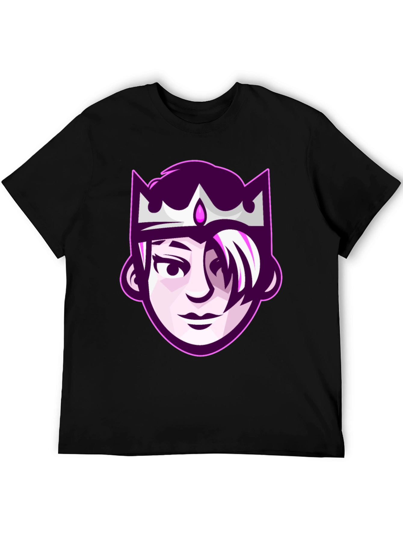 Black Queen Cartoon Graphic Tee - Black Unisex T-Shirt view 5