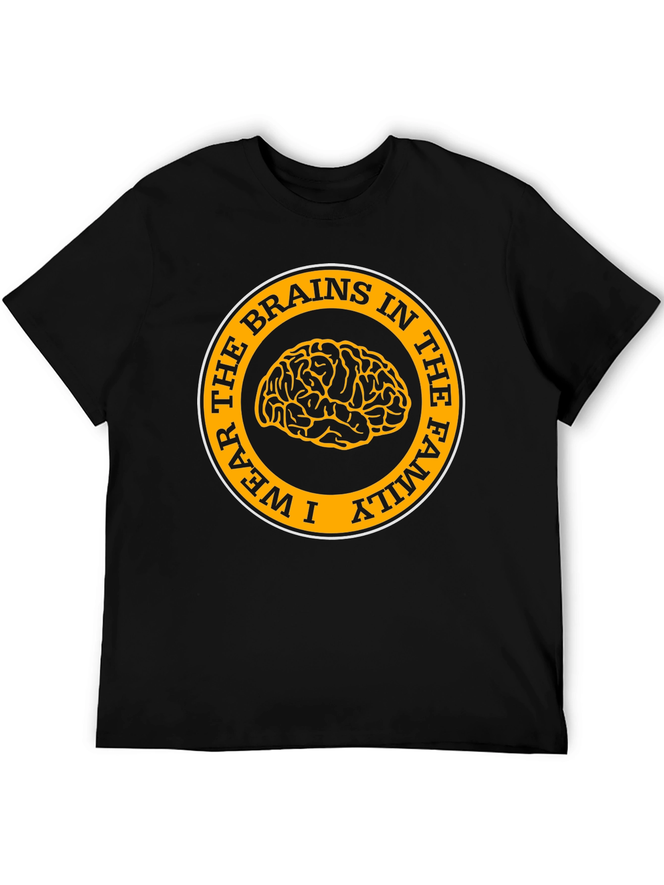 Black I Wear the Brains in the Family T-Shirt view 5