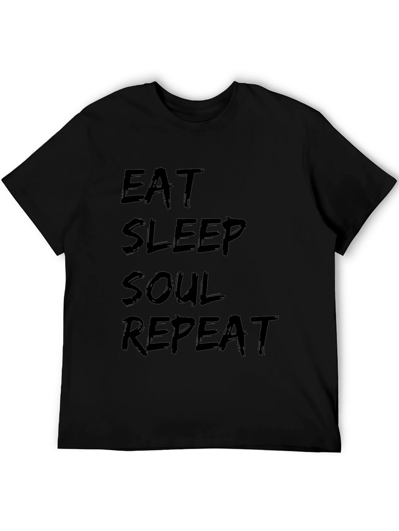 Black Eat Sleep Soul Repeat Black T-Shirt view 5