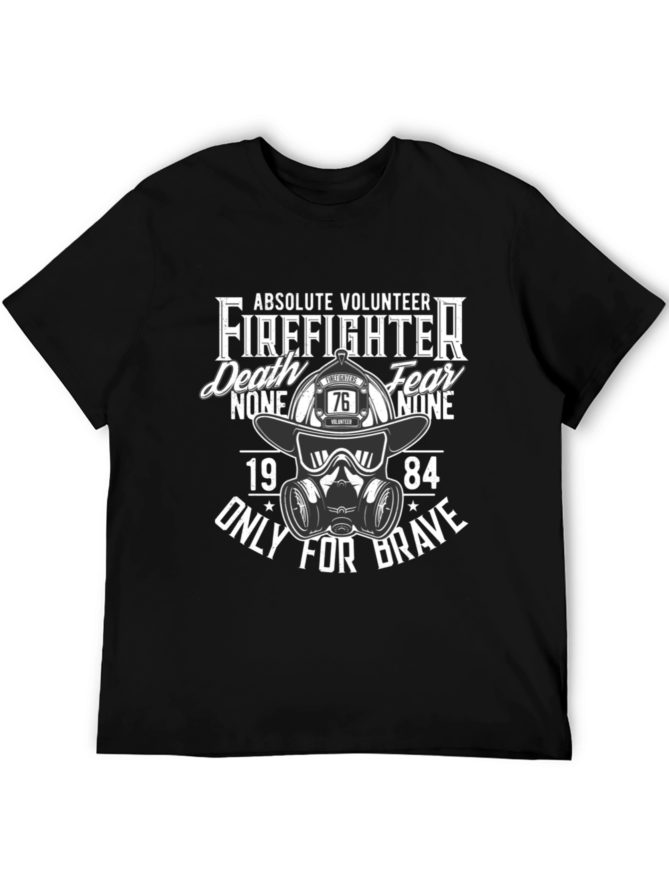 Black Firefighter Volunteer Graphic Tee view 5