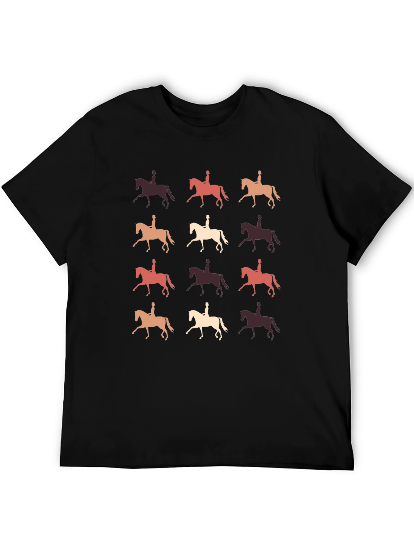 Black Retro Horse Riding T-Shirt view 5