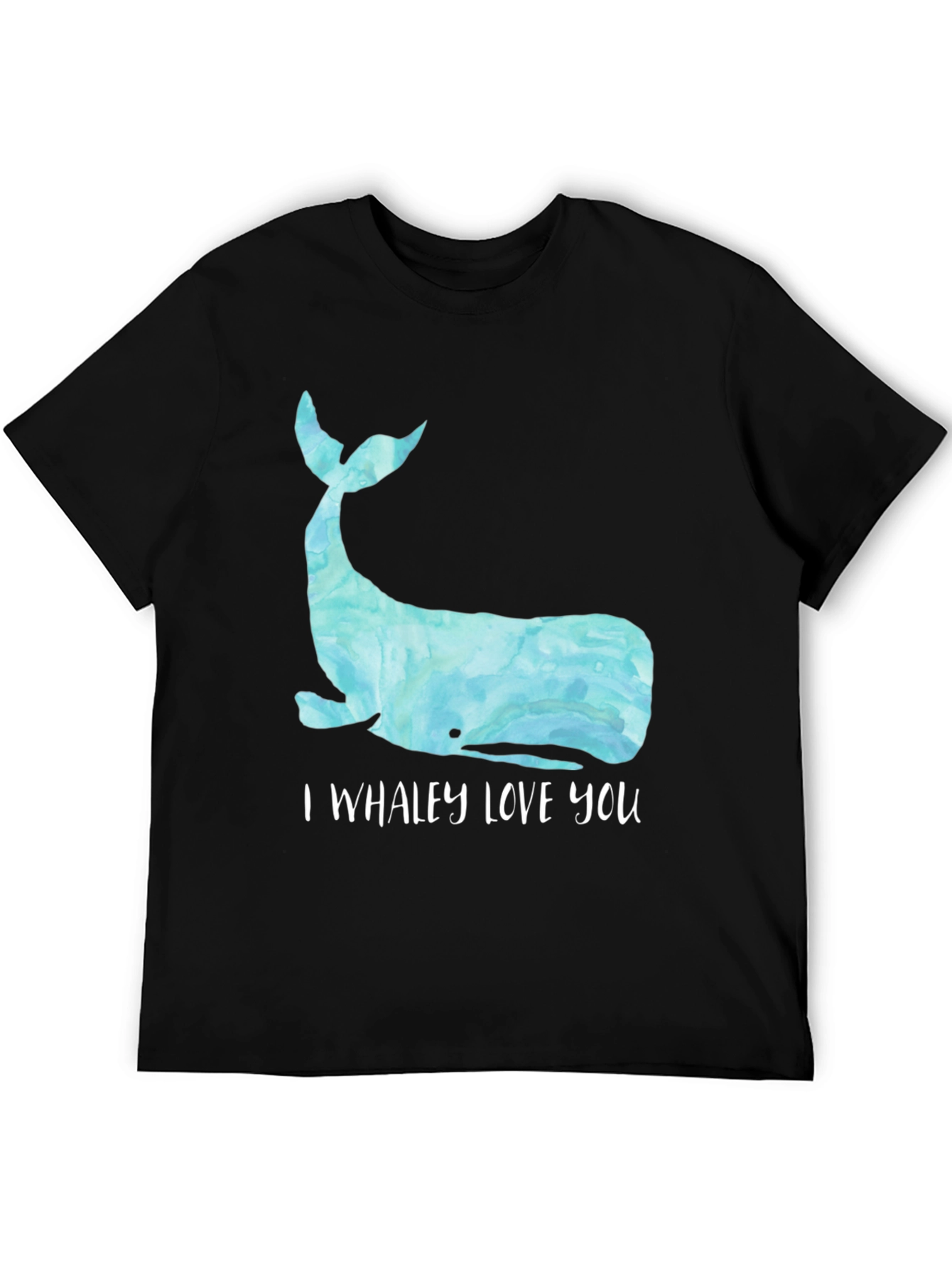 Black Whaley Love You T-Shirt - Cute Whale Graphic Tee view 5