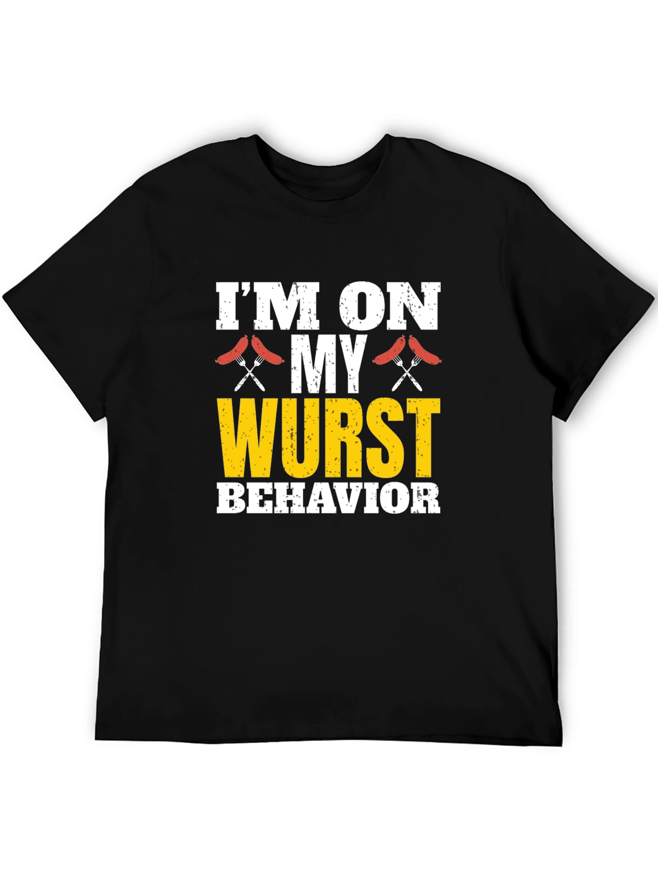 Black I'm on My Wurst Behavior Funny BBQ Graphic T-Shirt view 5
