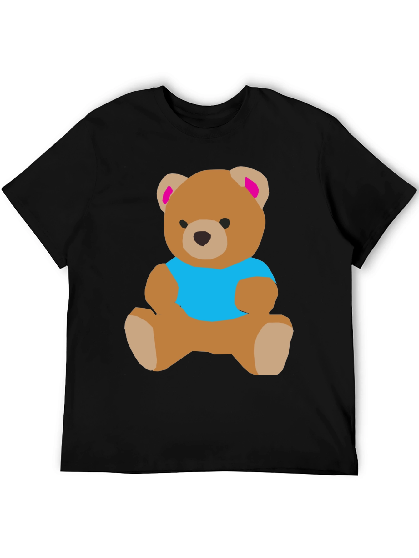 Black Cute Teddy Bear Graphic T-Shirt view 5