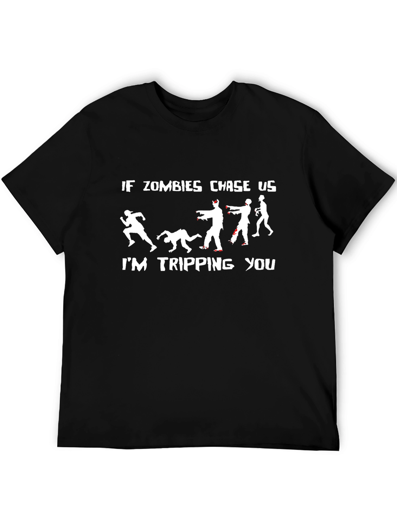 Black Zombie Chase T-Shirt - I'm Tripping You view 5