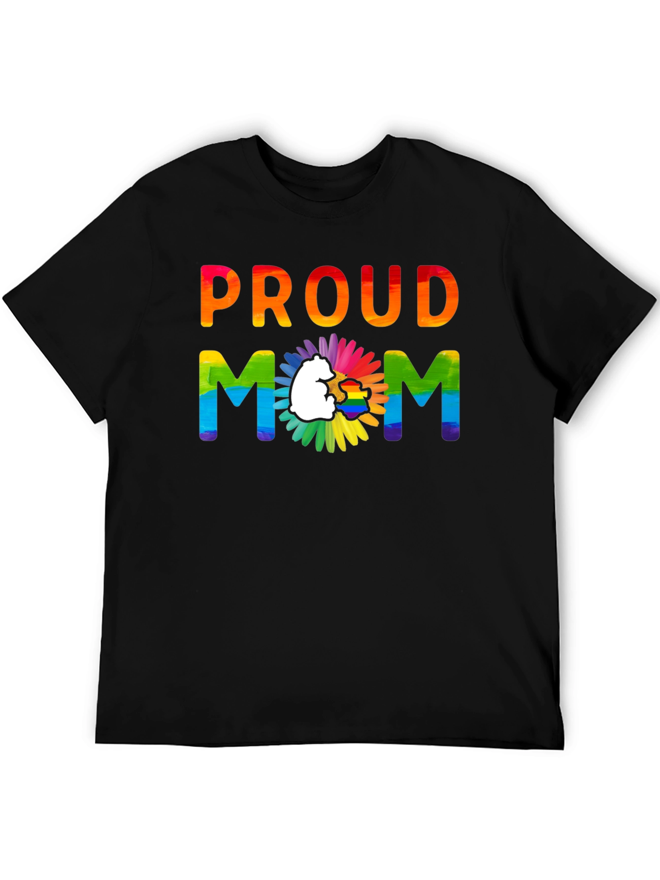 Black Proud Mom LGBTQ+ Pride T-Shirt view 5