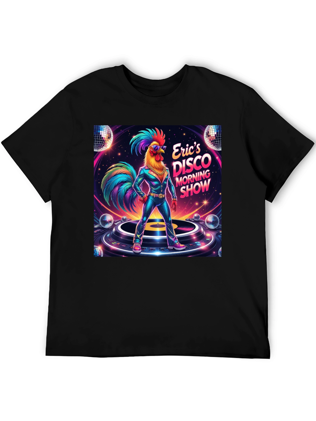 Black Eric's Disco Morning Show Graphic T-Shirt view 5