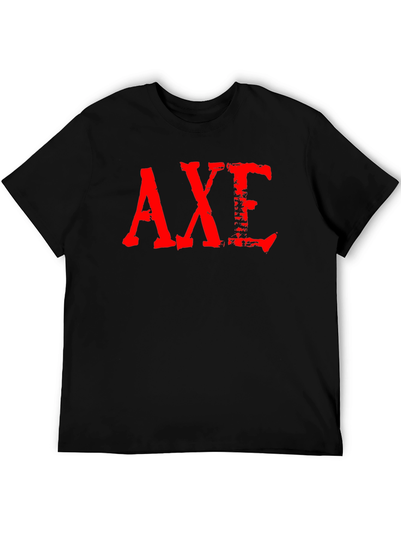 Black Grunge Red AXE Graphic Black T-Shirt view 5
