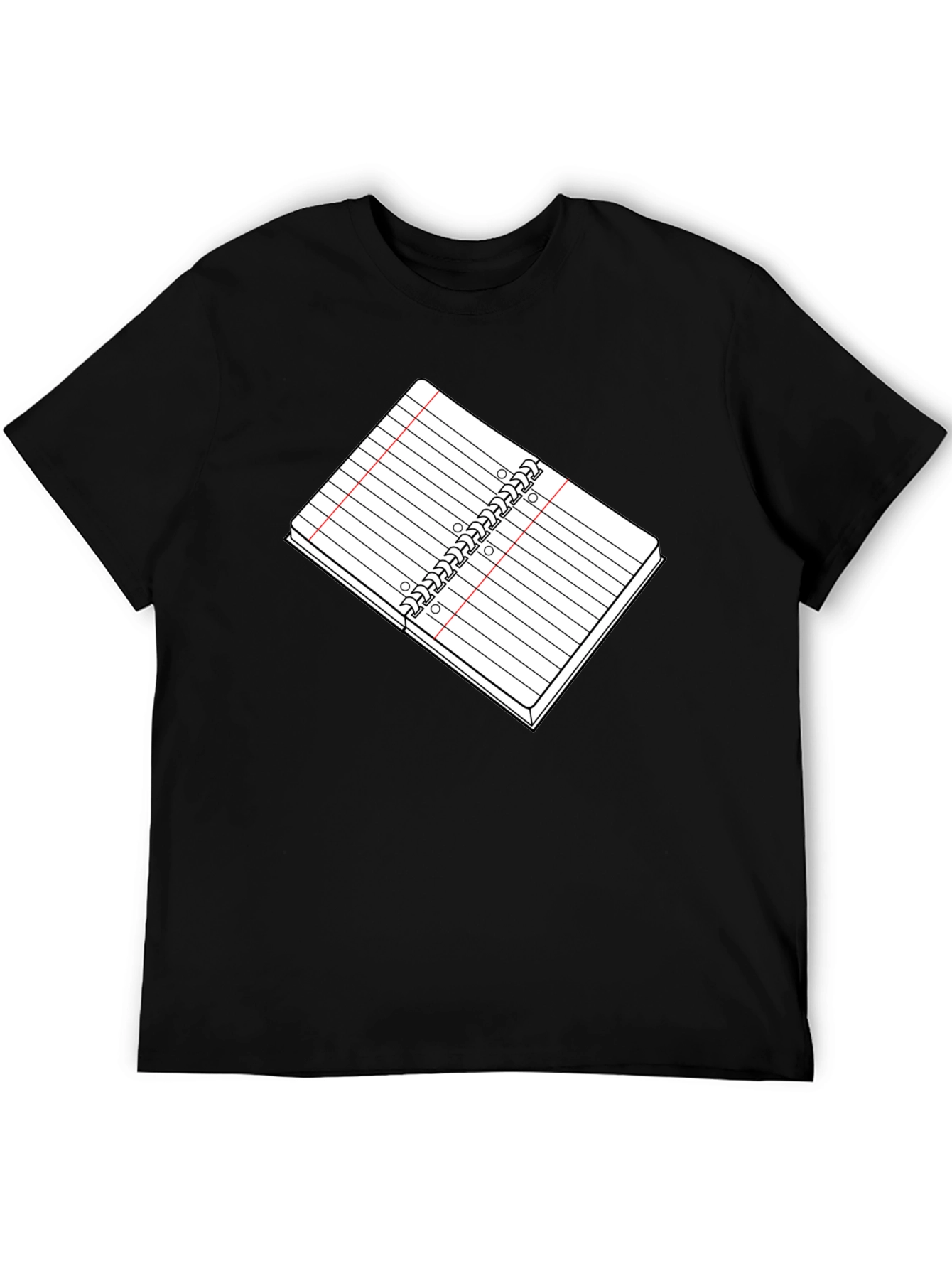 Black Notebook Graphic Tee - Black Cotton T-Shirt view 5