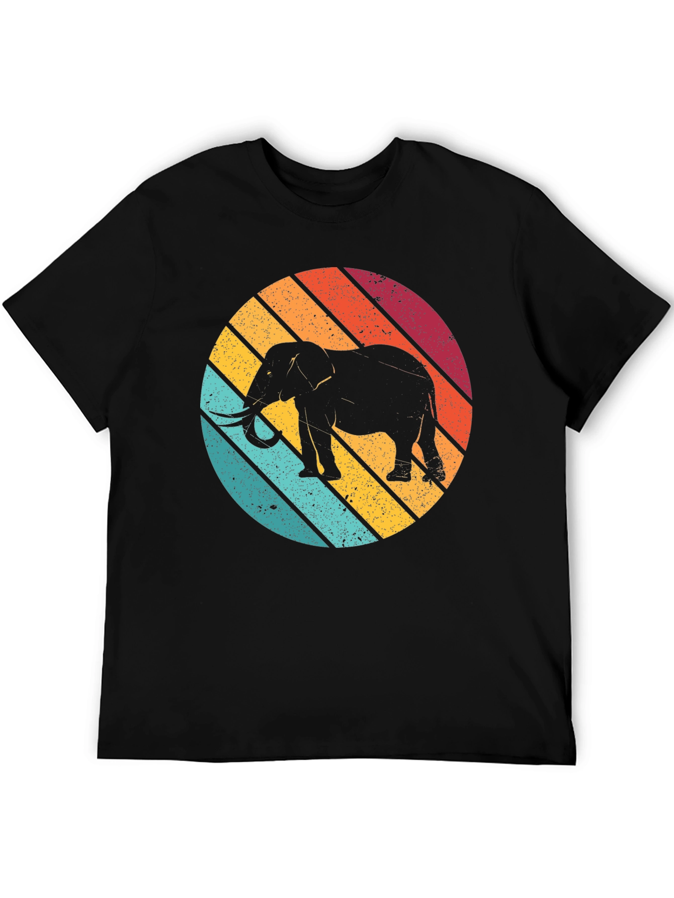Black Retro Elephant T-Shirt - Vintage Style Graphic Tee view 5