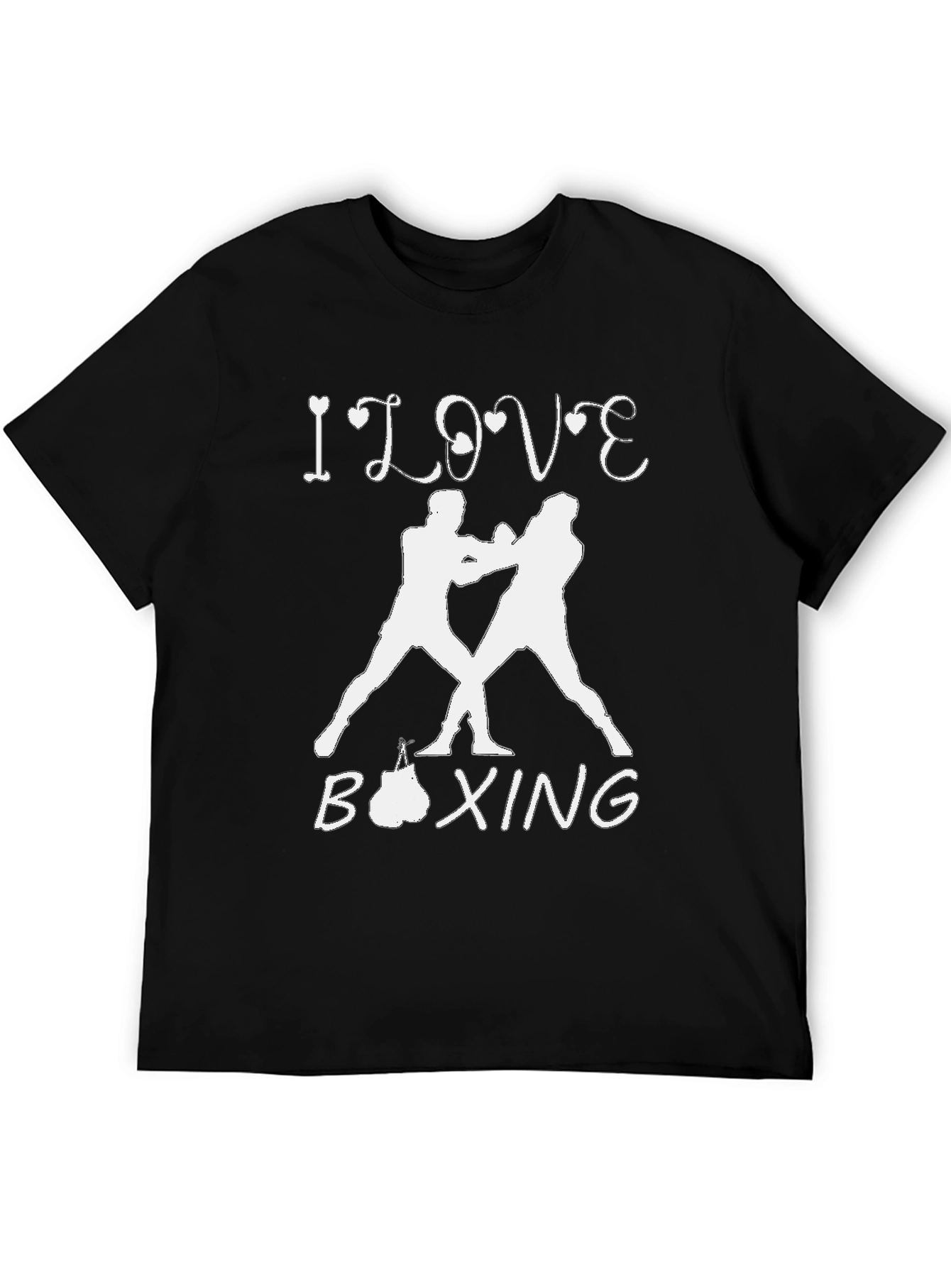 Black I Love Boxing Black T-Shirt view 5