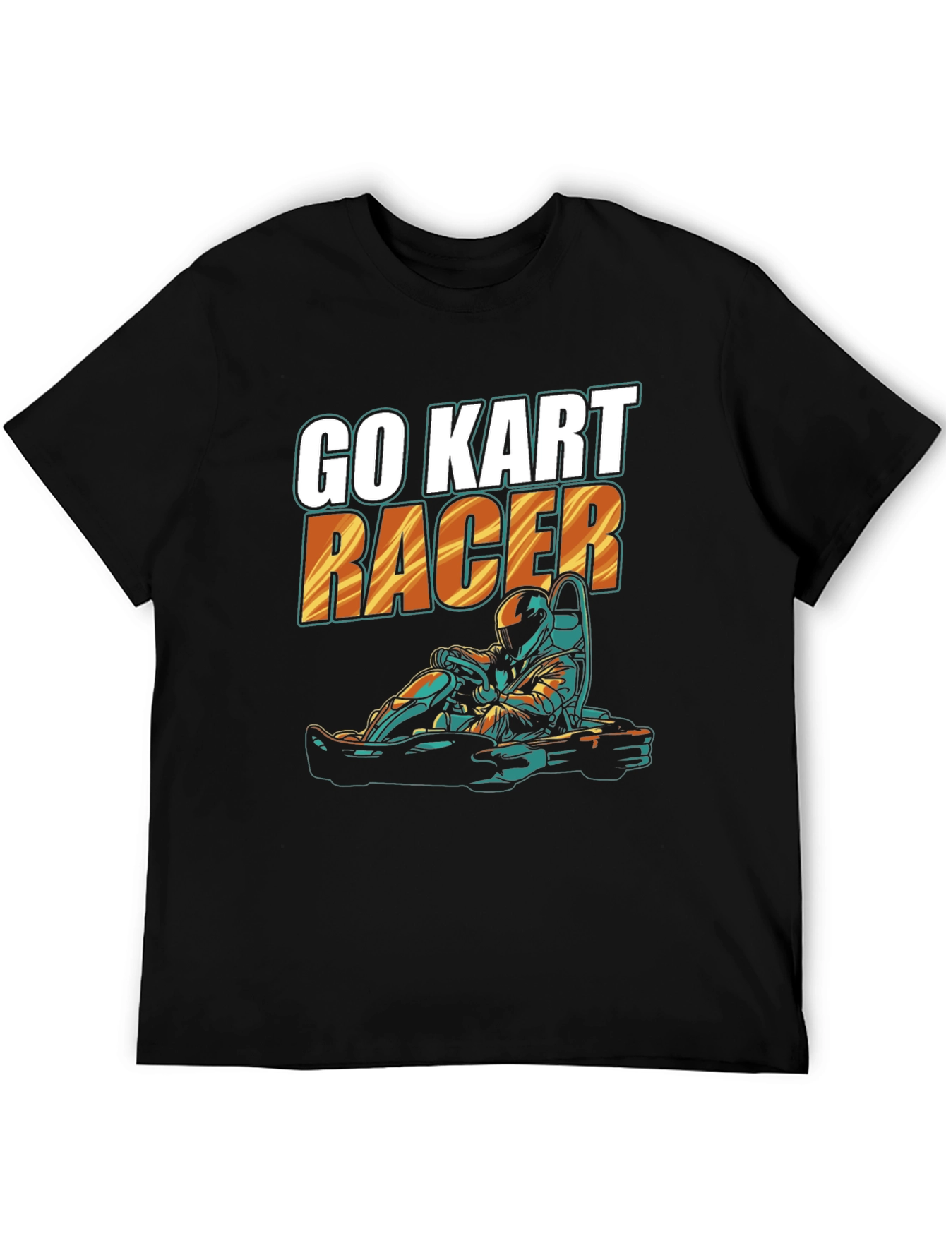 Black Go Kart Racer Black T-Shirt view 5