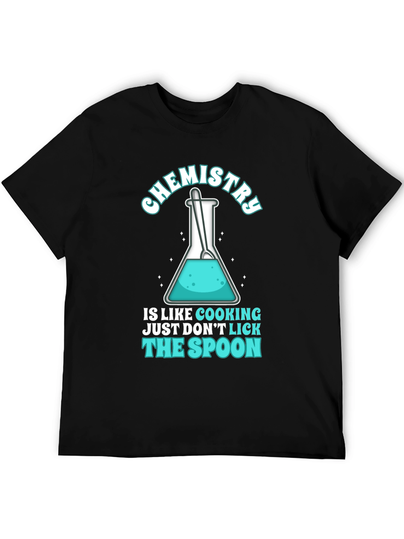 Black Chemistry Cooking T-Shirt - Don't Lick The Spoon view 5