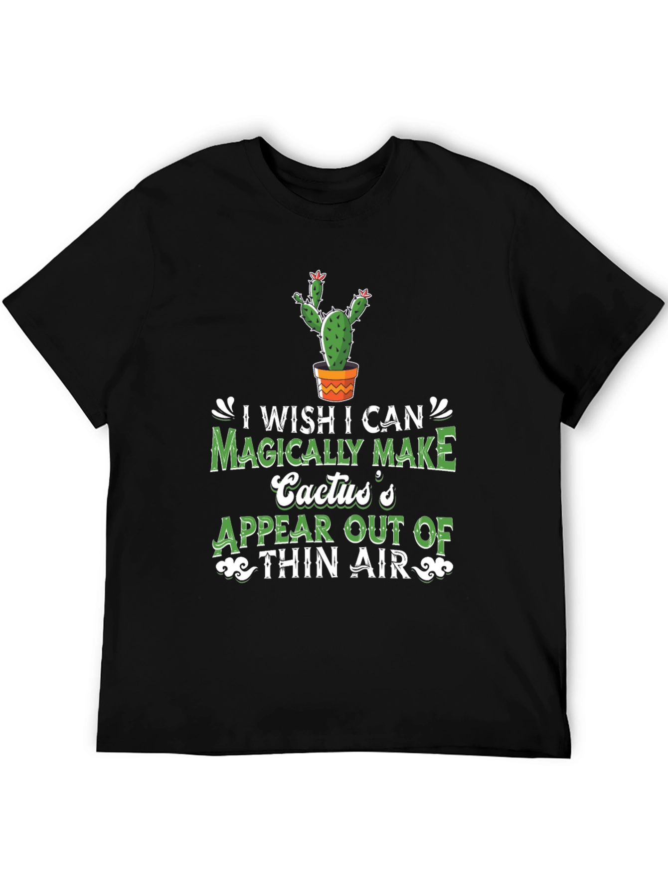 Black Magical Cactus T-Shirt: Funny Graphic Tee view 5