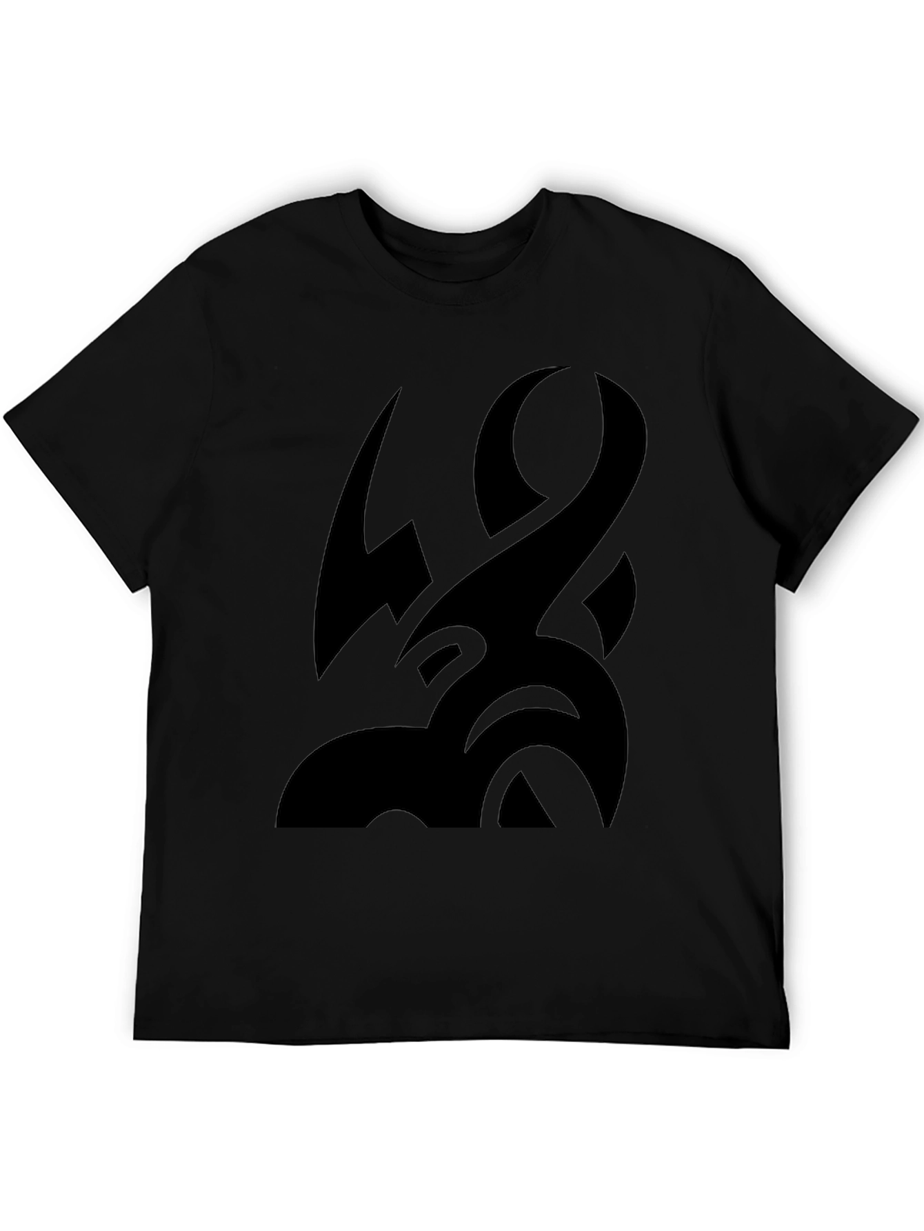 Black Tribal Tattoo Graphic Black T-Shirt view 5
