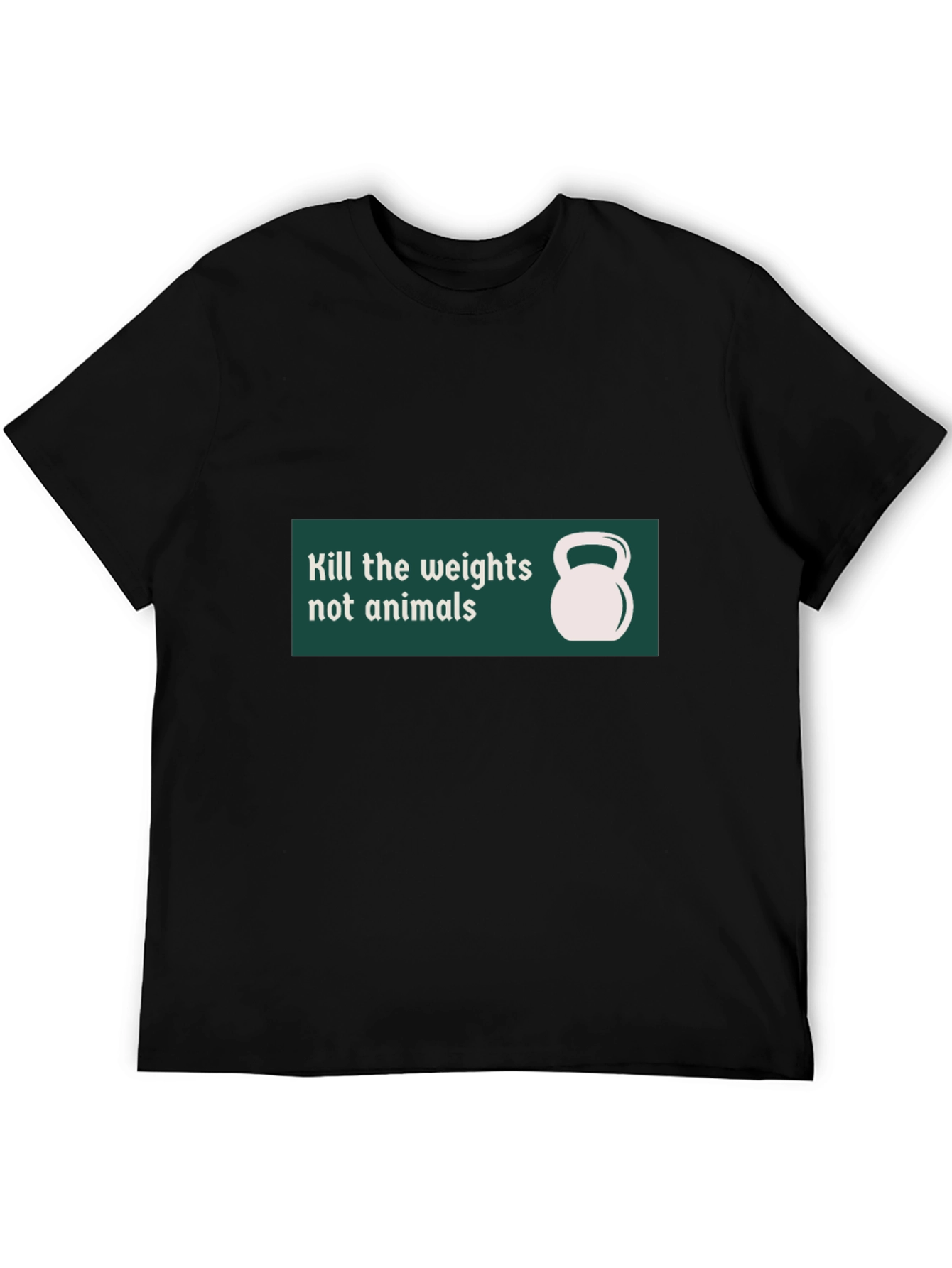 Black Vegan Workout T-Shirt - Kill the Weights, Not Animals view 5