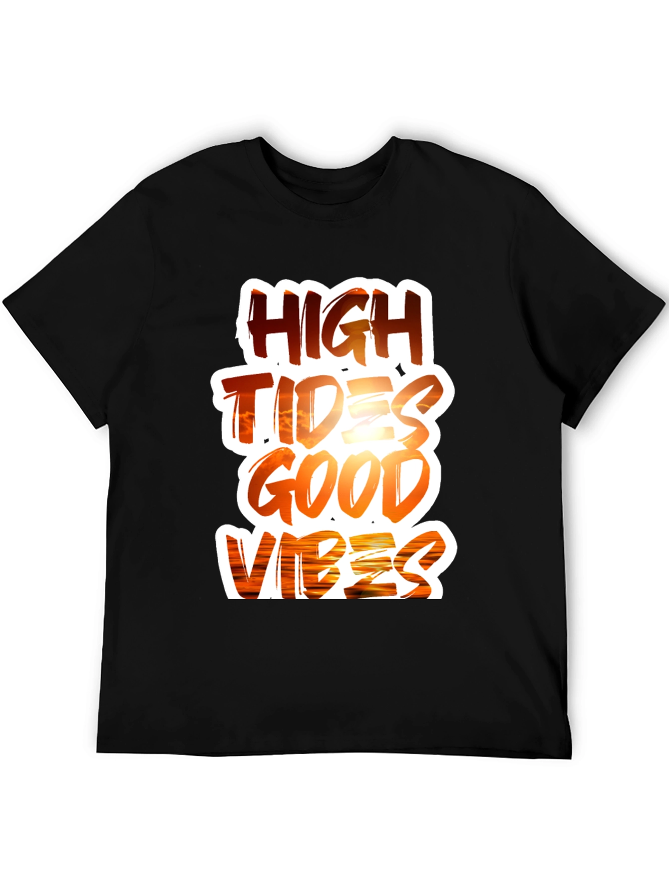 Black High Tides Good Vibes Graphic Tee view 5