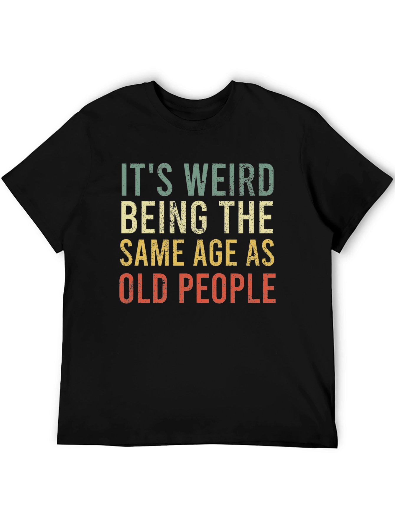 Black Funny "Old People" Graphic T-Shirt view 5