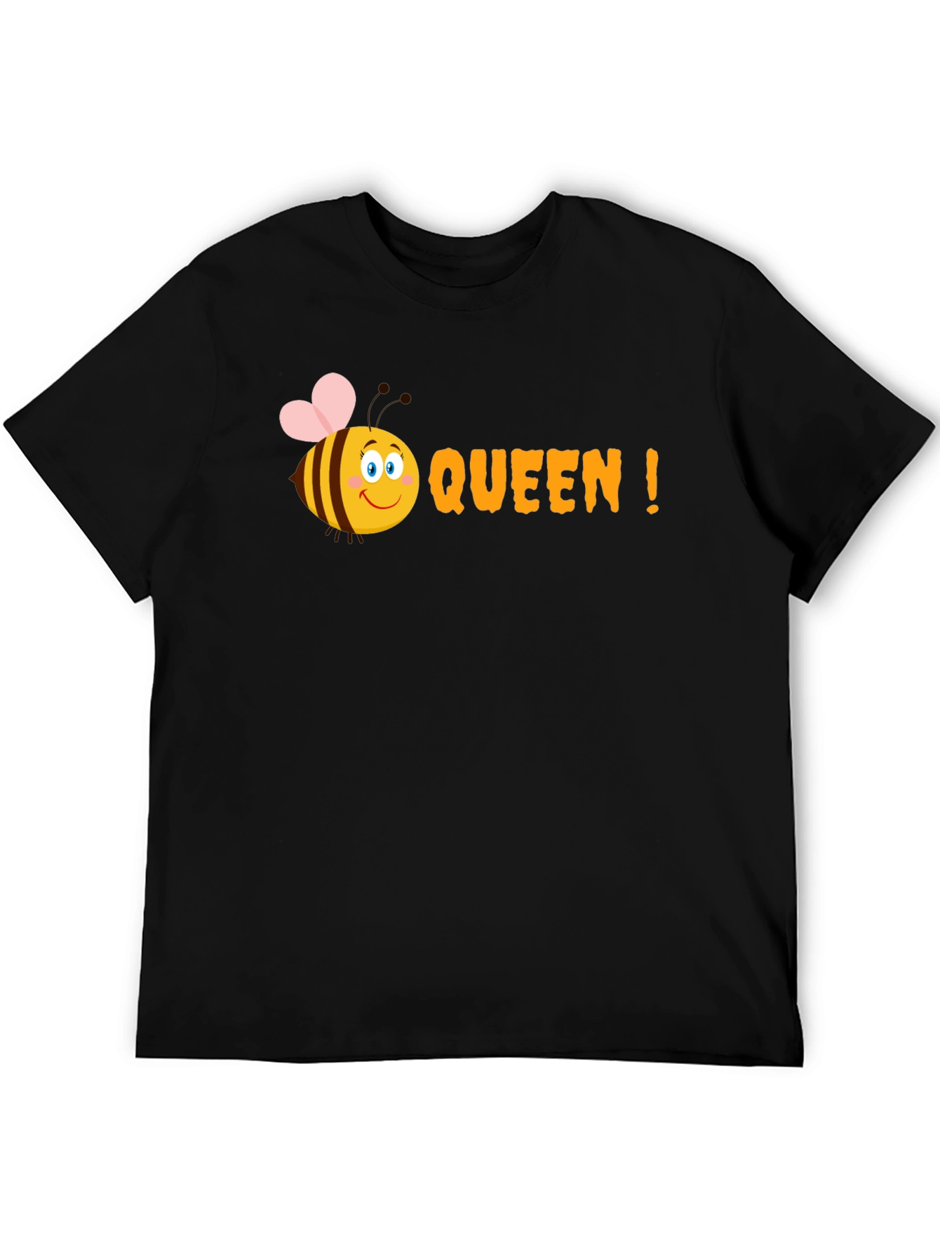Black Queen Bee Graphic Tee - Black Cotton T-Shirt view 5