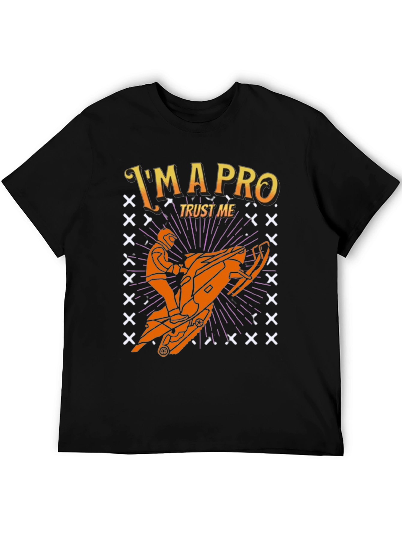 Black I'm A Pro Snowmobile T-Shirt view 5